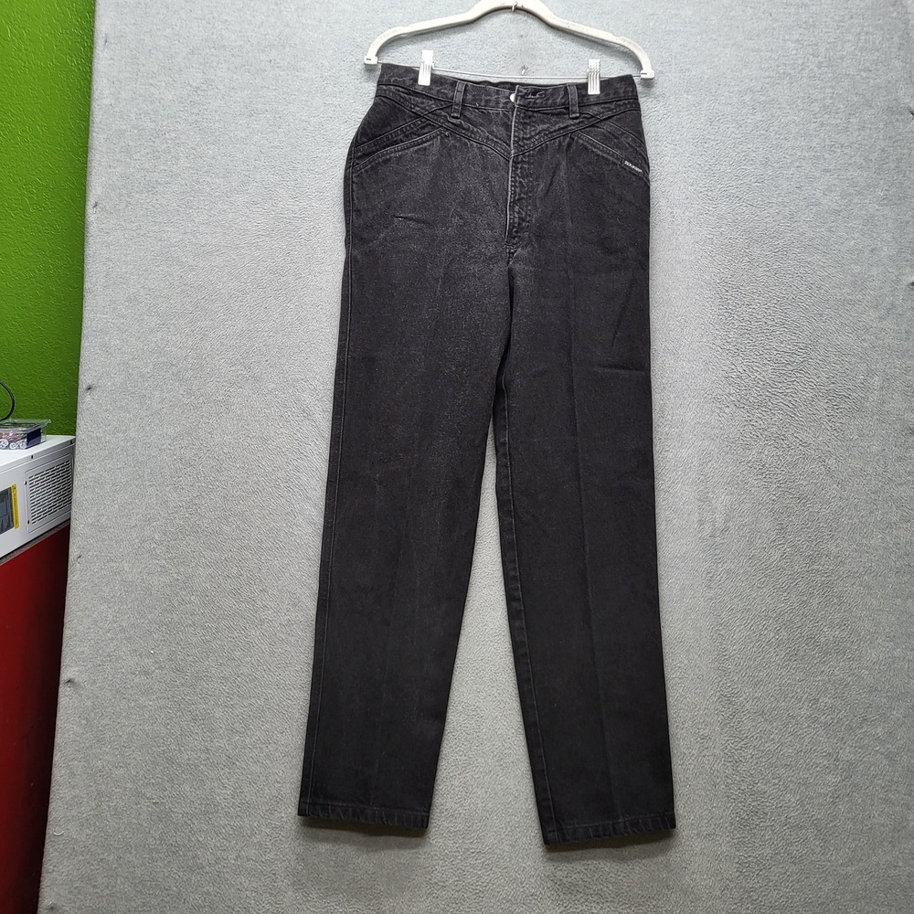 VINTAGE Rocky Mountain Clothing Women Pants 33/15 Black Denim Western USA